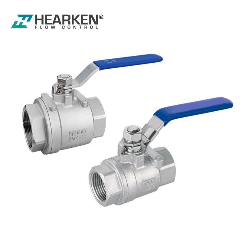 2 PC Ball Valves With Locking Device Full Port Screw Ends 1000WOG