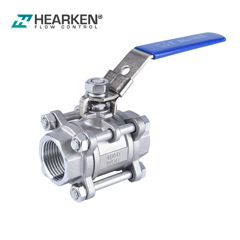 3PC Ball Valve With Locking Device,Screw Ends 1000WOG