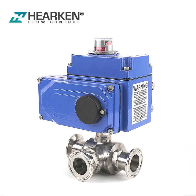 3 Way Electric Actuator Sanitary Ball Valve