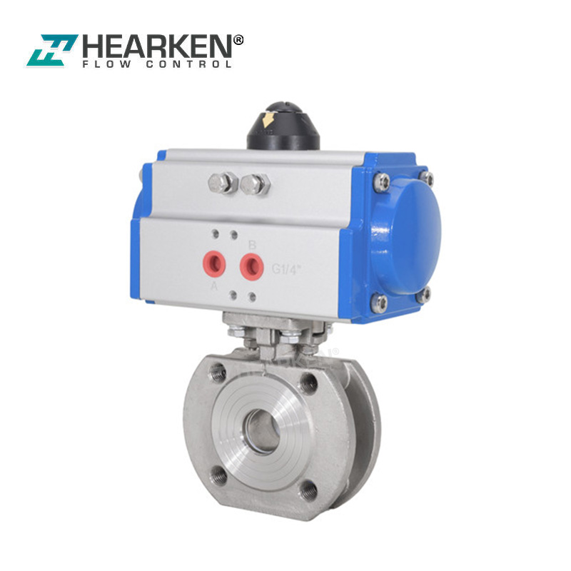 Italian Thin Design Pneumatic Wafer Ball Valve