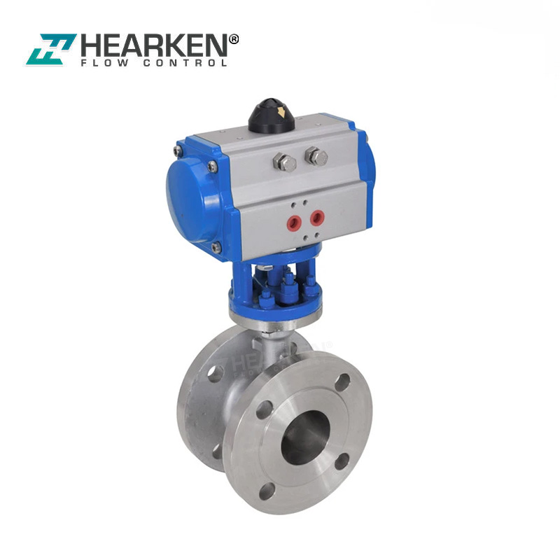 Válvula de mariposa neumática con brida de sellado duro Hearken