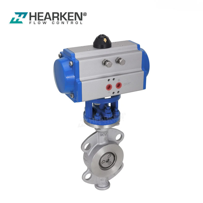 Hearken Pneumatic Actuated Metal Hard Seal Wafer Butterfly Valve
